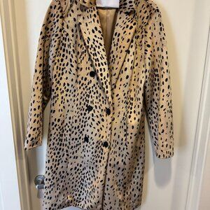 Leopard Print Coat: Polyester Smooth Fabric